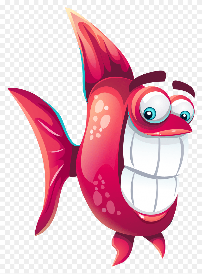 1362x1890 Funny Cartoon Fish, Plant, Graphics Descargar Hd Png