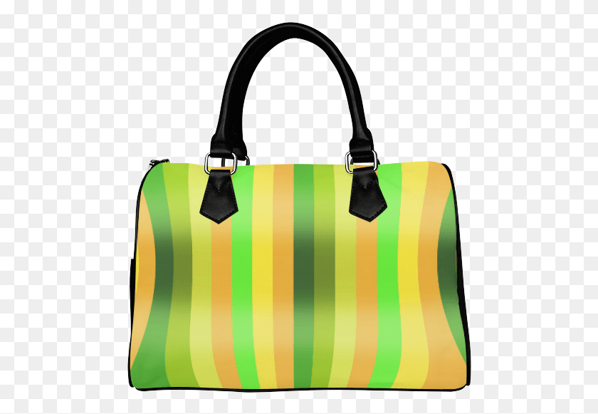 484x521 Funny Crazy Green Orange Yellow Stripes Design Boston Handbag, Bag, Accessories, Accessory HD PNG Download