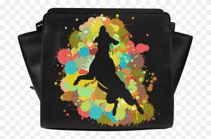 701x493 Funny Crazy Jumping Dog Shape Splash Design Satchel Bag, Purse, Handbag, Accessories HD PNG Download