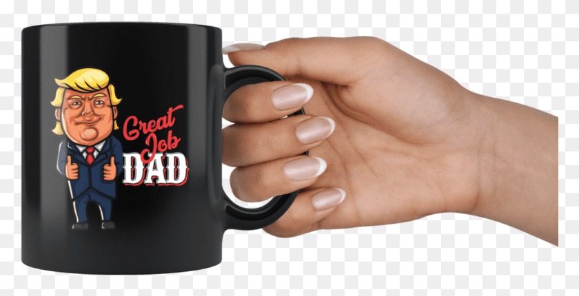 1008x479 Funny Great Dad Donald Trump Father39s Day Gift Mug Mug, Person, Human, Coffee Cup HD PNG Download