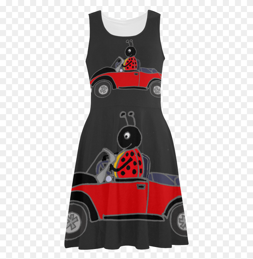 415x802 Funny Ladybug Driving Red Convertible Atalanta Sundress Vest, Clothing, Apparel, Dress HD PNG Download