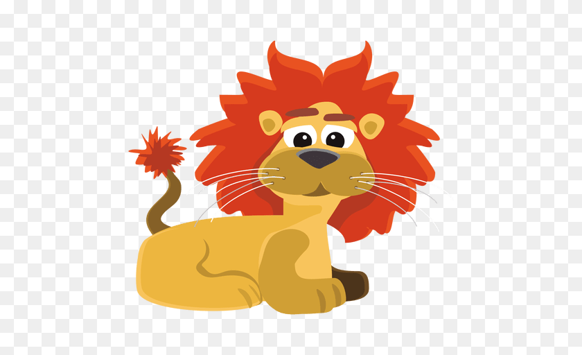 512x512 Funny Lion Cartoon, Animal, Mammal, Wildlife, Cat Transparent PNG