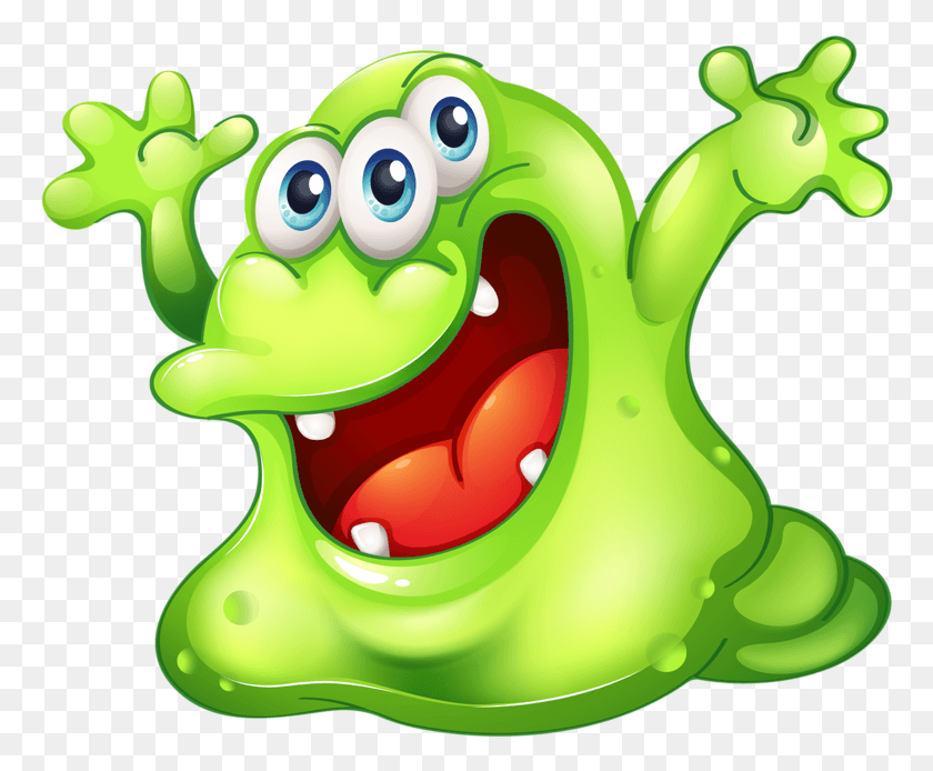 768x634 Funny Monsters And Album Cartoon Green Slime Monster, Toy, Frog, Amphibian HD PNG Download