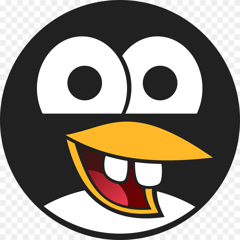 Funny Penguin Face Clipart, Logo, Disk Transparent PNG