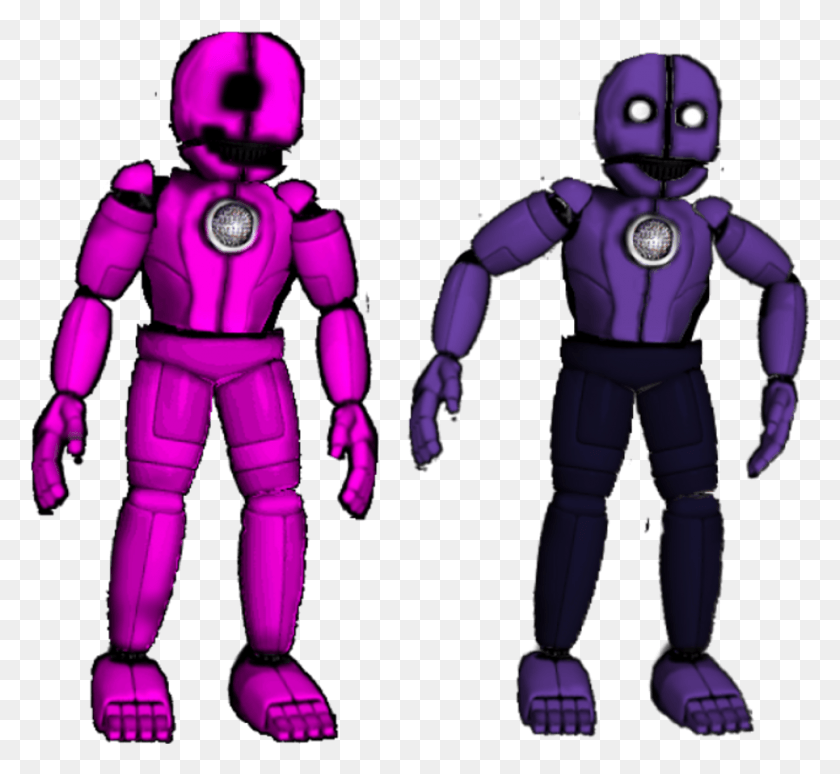 965x884 Funtime Classic Pink Guy And Funtime Classical Mini Funtime Purple Guy, Robot, Person, Human HD PNG Download