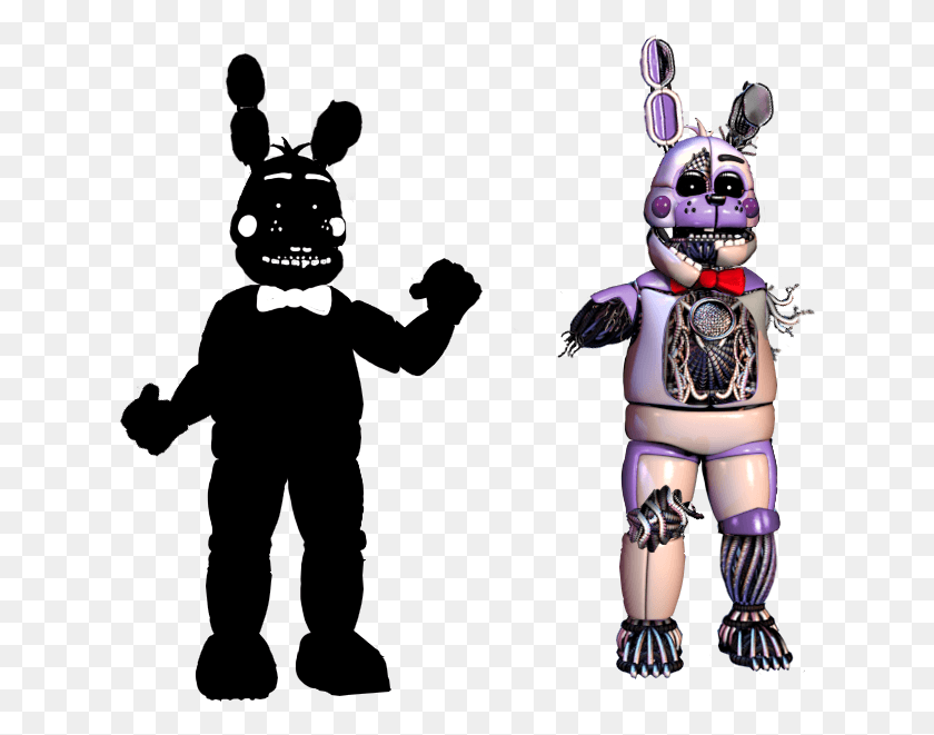 628x601 Funtime Shadow And Old Bonnie By Fnaf Fan201 Bendy Animatronic, Doll, Toy, Robot HD PNG Download
