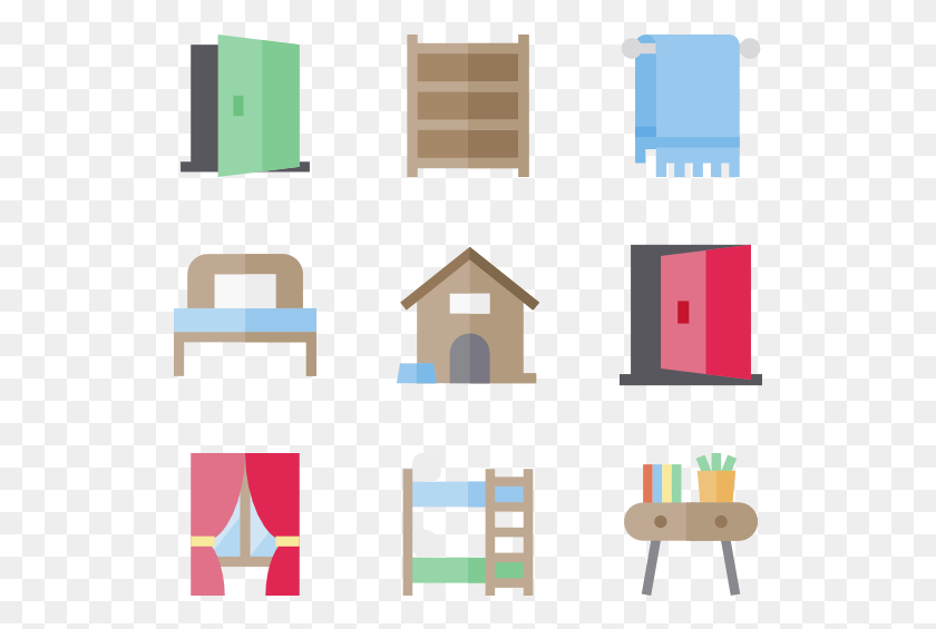 529x505 Furniture Color Bedroom Icon Color, Den, Text, Housing Descargar Hd Png