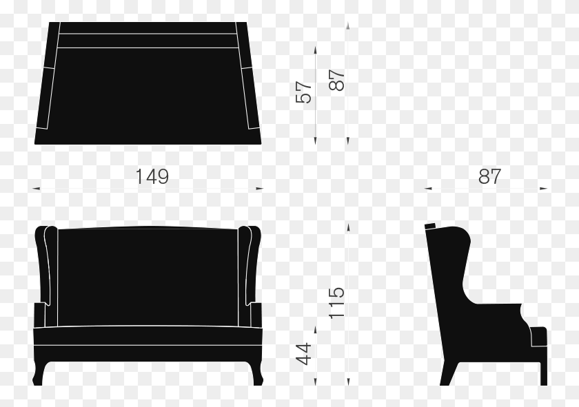 750x531 Мебель Силуэт Стул Стул, Участок, Диаграмма, План Hd Png Скачать