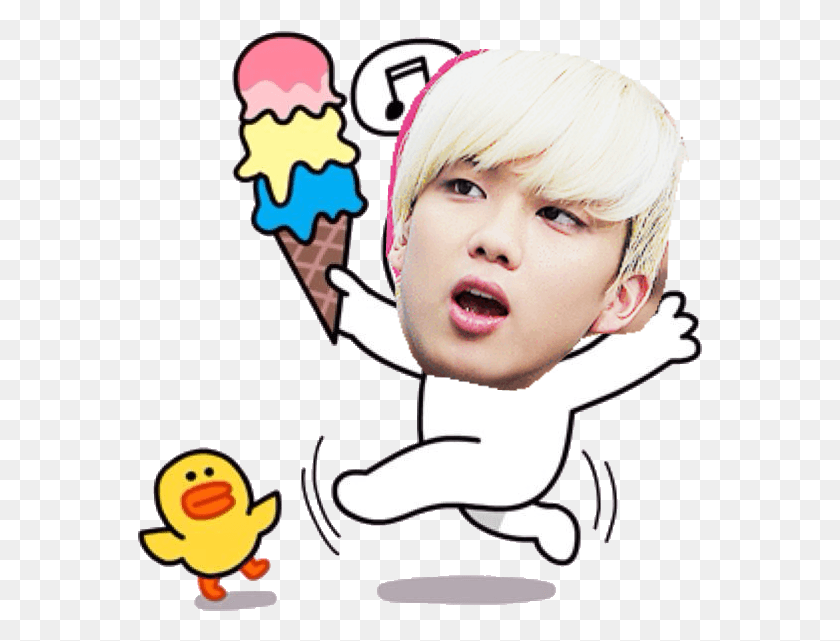 565x581 Fyeah Daehyun Oppa Cony Line Sticker, Person, Human, Costume HD PNG Download