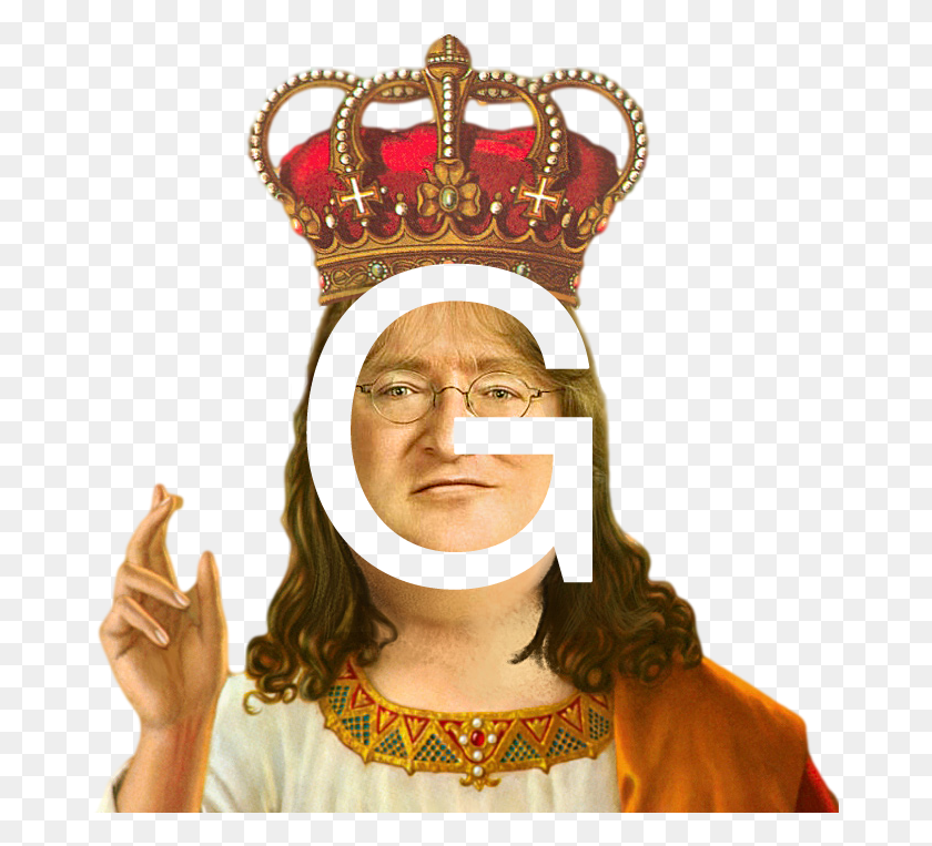 673x703 Gabe Newell King, Person, Human, Accessories HD PNG Download