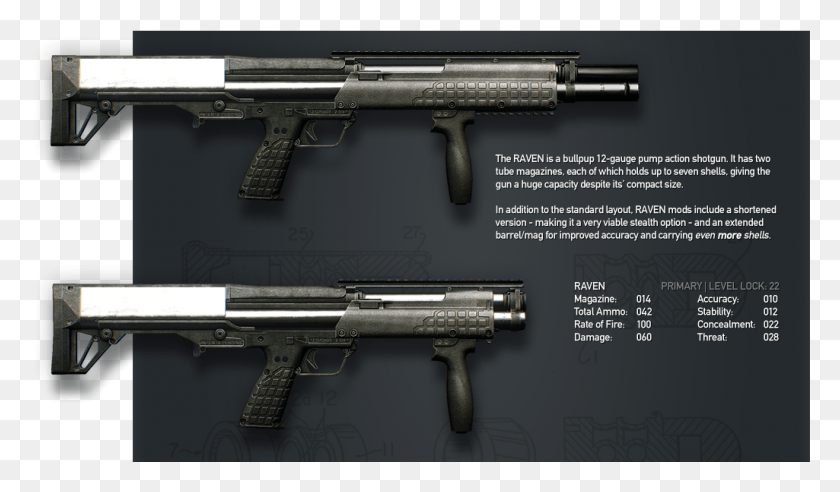 1025x569 Gage Shotgun Pack Raven Shotgun, Gun, Weapon, Weaponry HD PNG Download