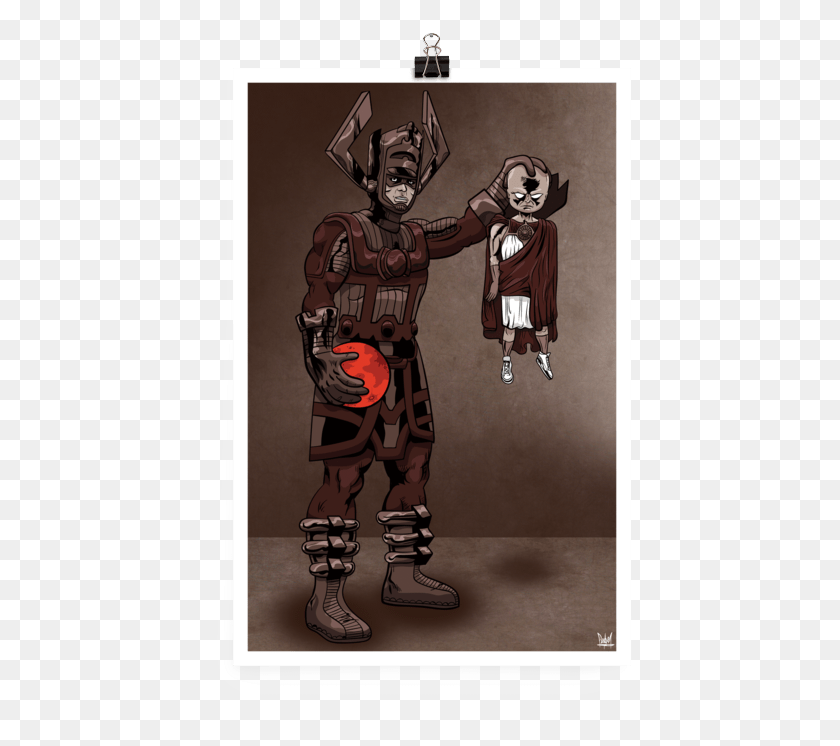 451x686 Galactus Amp Watcher Mars Poster Print Peabe Illustration, Clothing, Apparel, Person HD PNG Download