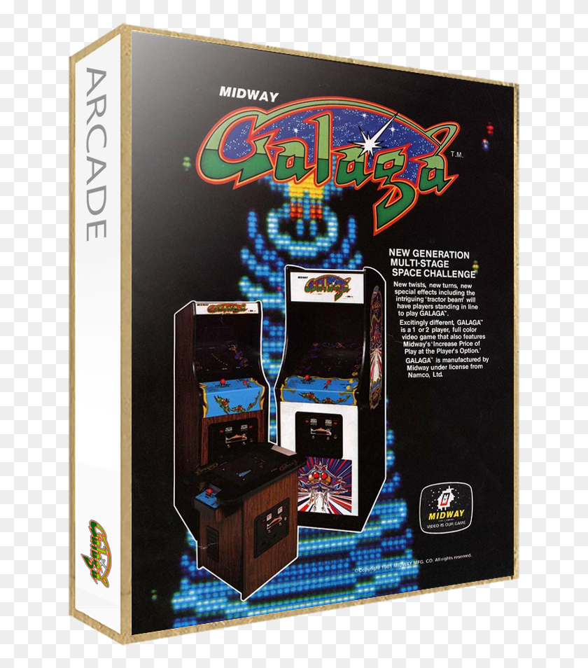 645x894 Galaga Box 3d Old Arcade Machine Poster, Arcade Game Machine, Monitor, Screen HD PNG Download