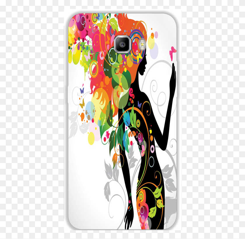 409x761 Descargar Png Galaxy C9 Colorful Floral Girl Designer Printed 3D Taller Del Da De La Mujer, Graphics, Diseño Floral Hd Png