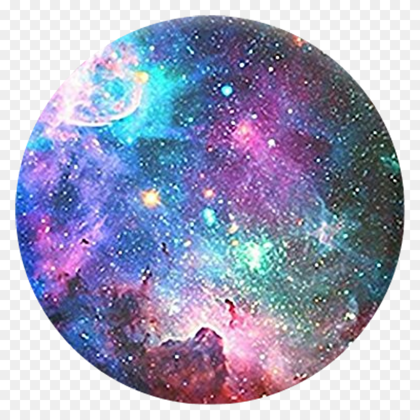1024x1024 Galaxy Circle Moon Space Rainbow Aesthetic Tumblr Stars, Gemstone, Jewelry, Accessories HD PNG Download