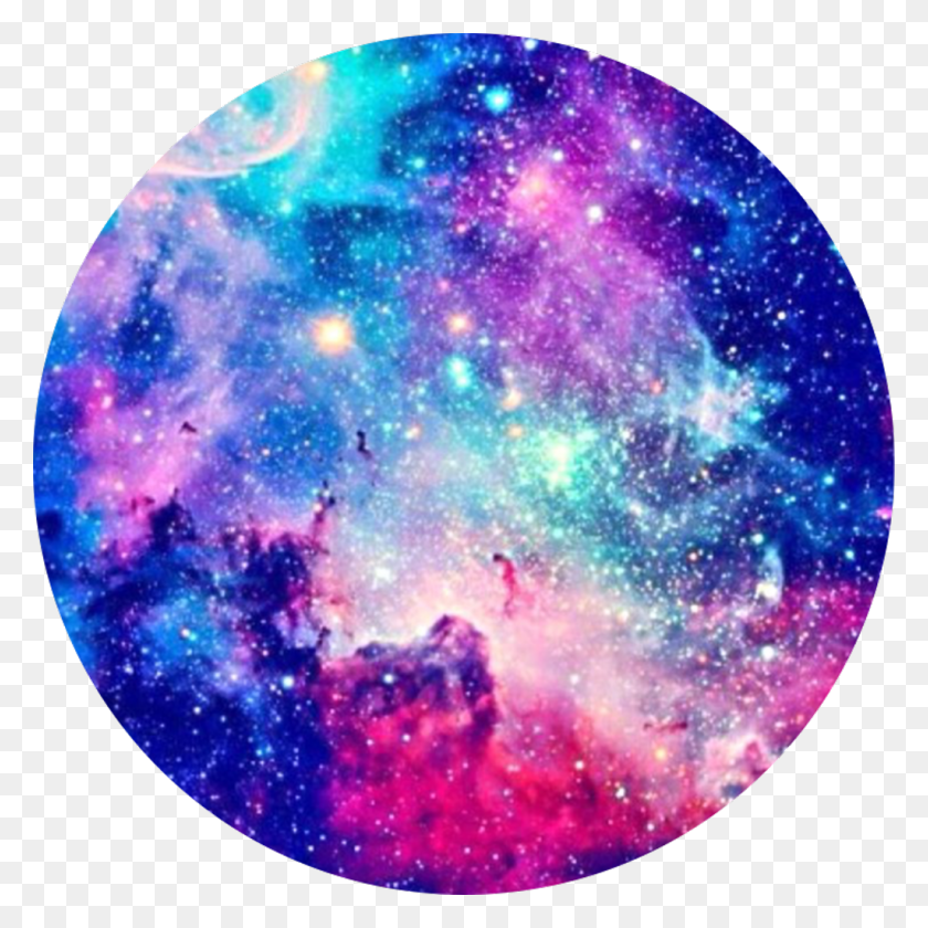1024x1024 Galaxy Pink Blue Purple Stars Circle Background, Outer Space, Astronomy, Space HD PNG Download