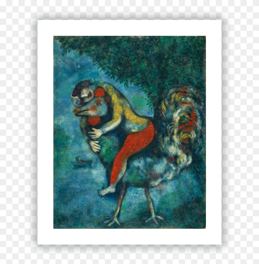 661x795 Descargar Png Gallo Marc Chagall Le Coq, Mamífero Hd Png