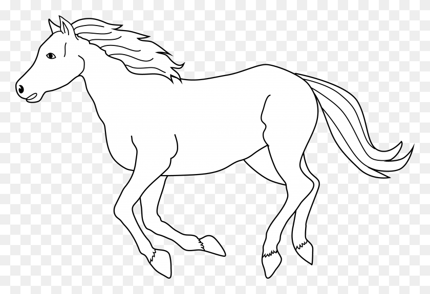7422x4915 Galloping Horse Silhouette Royalty Free Cliparts Vectors Black And White Horse Clipart, Foal, Mammal, Animal HD PNG Download