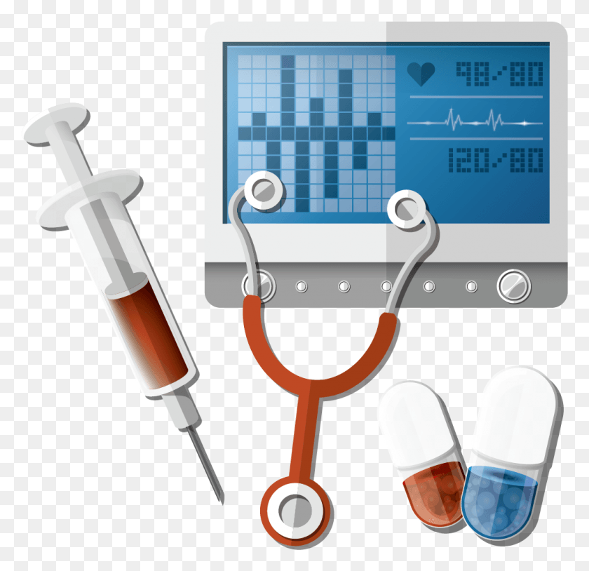 1018x985 Descargar Png Gambar Stetoskop Dan Suntik, Medicamento, Píldora, Inyección, Hd Png