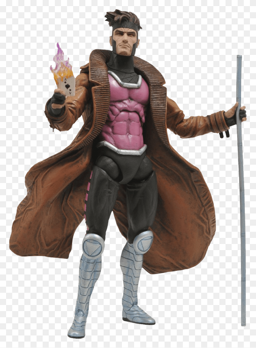 979x1357 Gambit Marvel Select 7 Фигурка Gambit X Men Рисунок, Человек, Человек, Одежда Hd Png Скачать