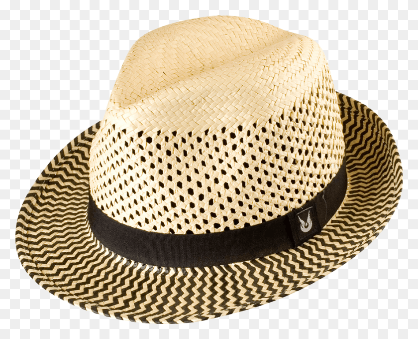 884x703 Gamble & Gunn Straw Fedora With Black Weave Detail Halftone, Clothing, Apparel, Sun Hat HD PNG Download