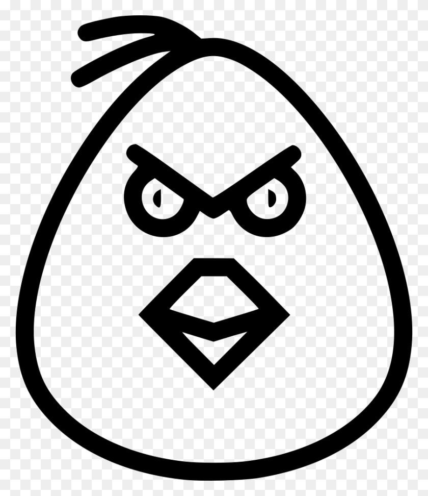 838x980 Game Mobile Angry Bird Cartoon Emotion Comments, Stencil, Symbol, Face HD PNG Download
