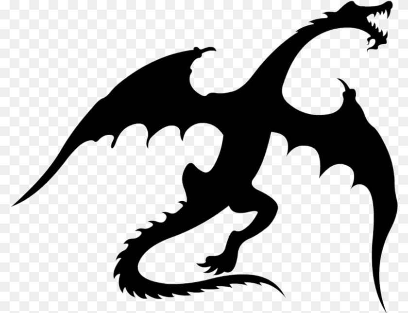 799x644 Game Of Thrones Dragon Flying Vector Clipart Transparent Flying Dragon Silhouette, Animal, Fish, Sea Life, Shark Sticker PNG