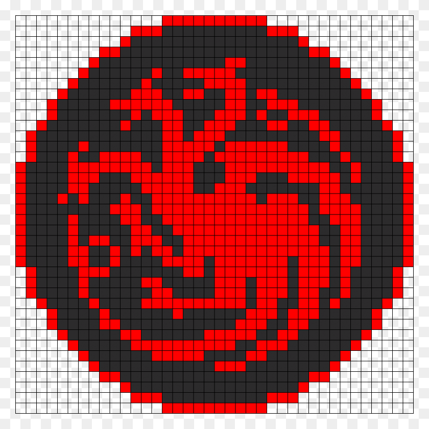 799x799 Descargar Png Juego De Tronos Targaryen Sigil Perler Bead Pattern Minecraft Pixel Art Game Of Thrones, Alfombra, Pac Man Hd Png