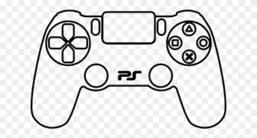 641x391 Gamepad Clipart Ps4 Controller Draw A Video Game Console, Gray, World Of Warcraft HD PNG Download