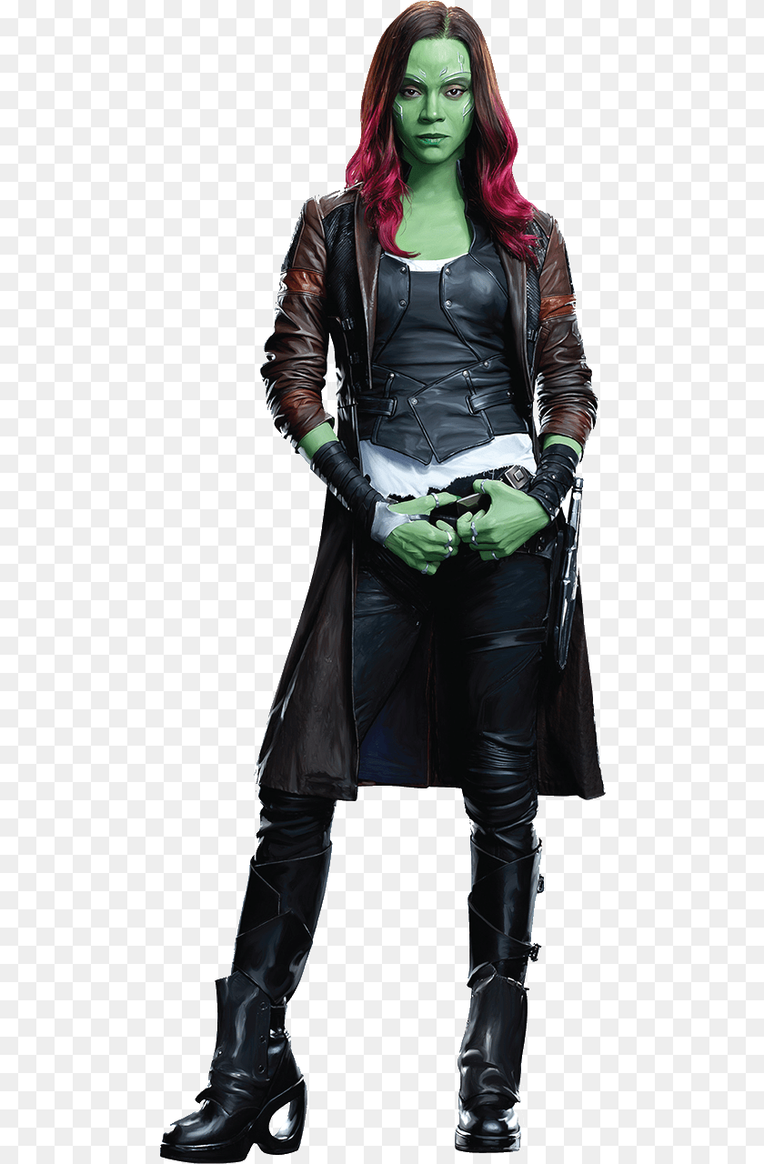 491x1280 Gamora Gomorrah Guardian Of The Galaxy Costume, Clothing, Coat, Jacket, Adult Clipart PNG