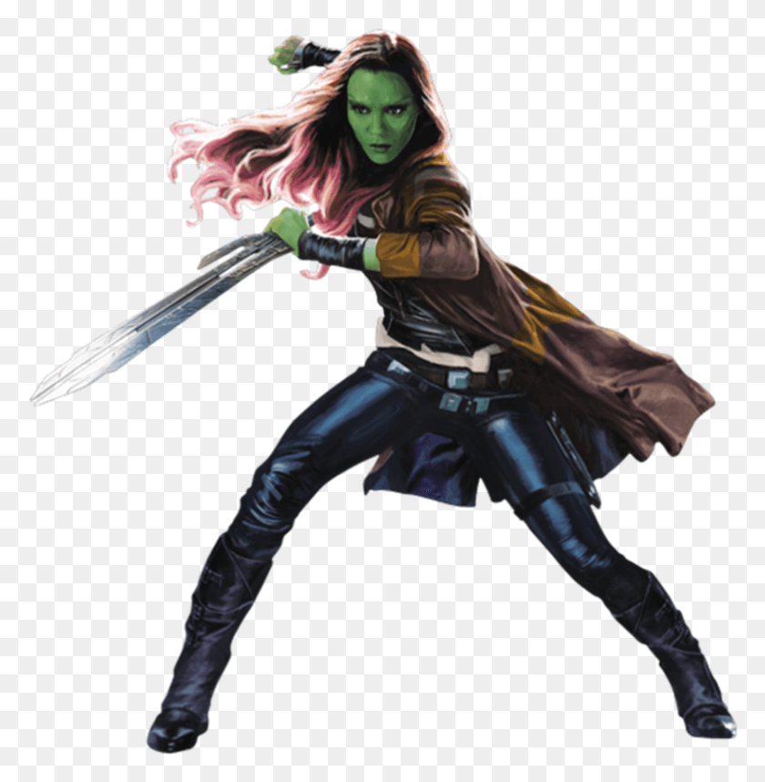 818x837 Gamora Guardians Of The Galaxy Vol 2 Gamora, Person, Human, Ninja HD PNG Download