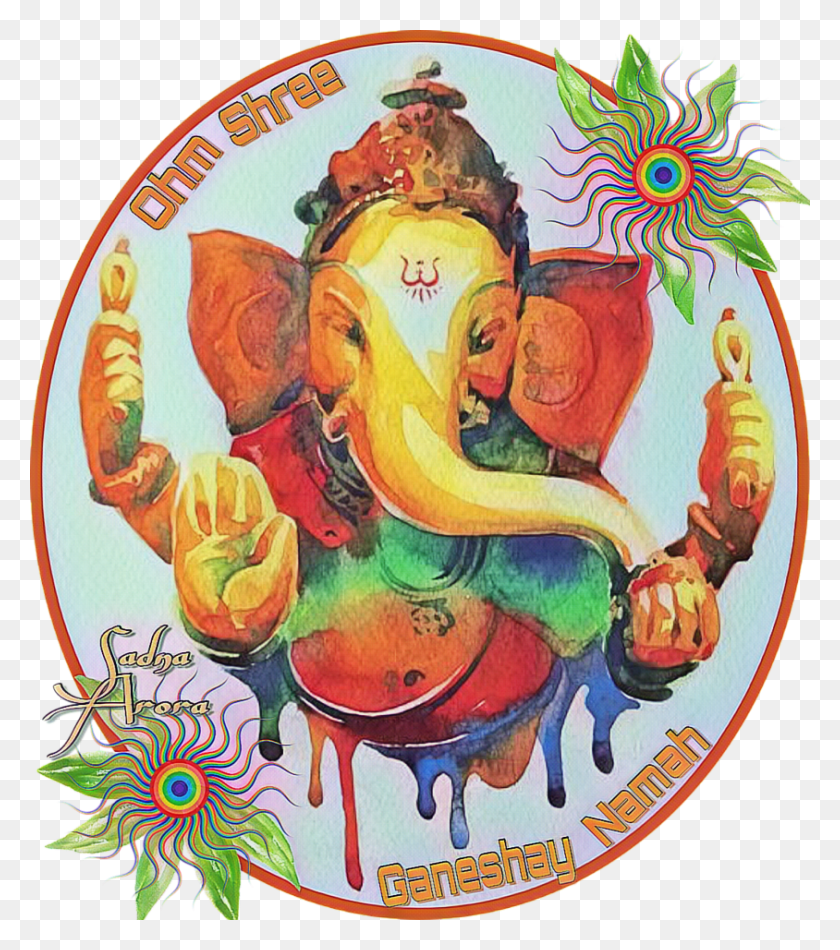 844x964 Ganesha Dharmik India Hindugod Hindu Pooja Loveremix, Label, Text, Sticker HD PNG Download