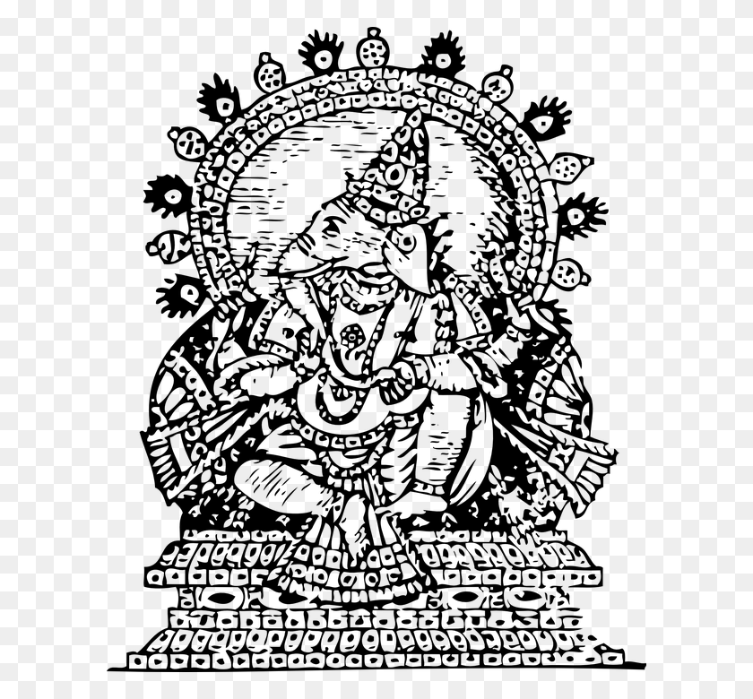 602x720 Ganesha God Lord Indian Hindu Overcoming Ganesh Clip Art, Gray, World Of Warcraft HD PNG Download