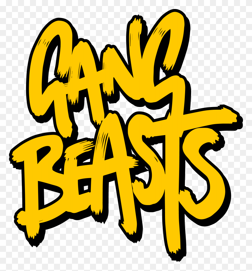 3896x4220 Gang Beast Gang Beasts Ps4 Case, Text, Calligraphy, Handwriting HD PNG Download
