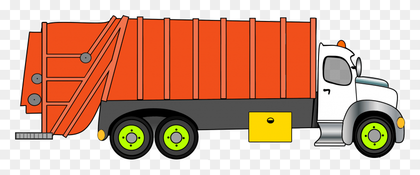 2234x836 Garbage Truck Clipart, Trailer Truck, Vehicle, Transportation HD PNG Download