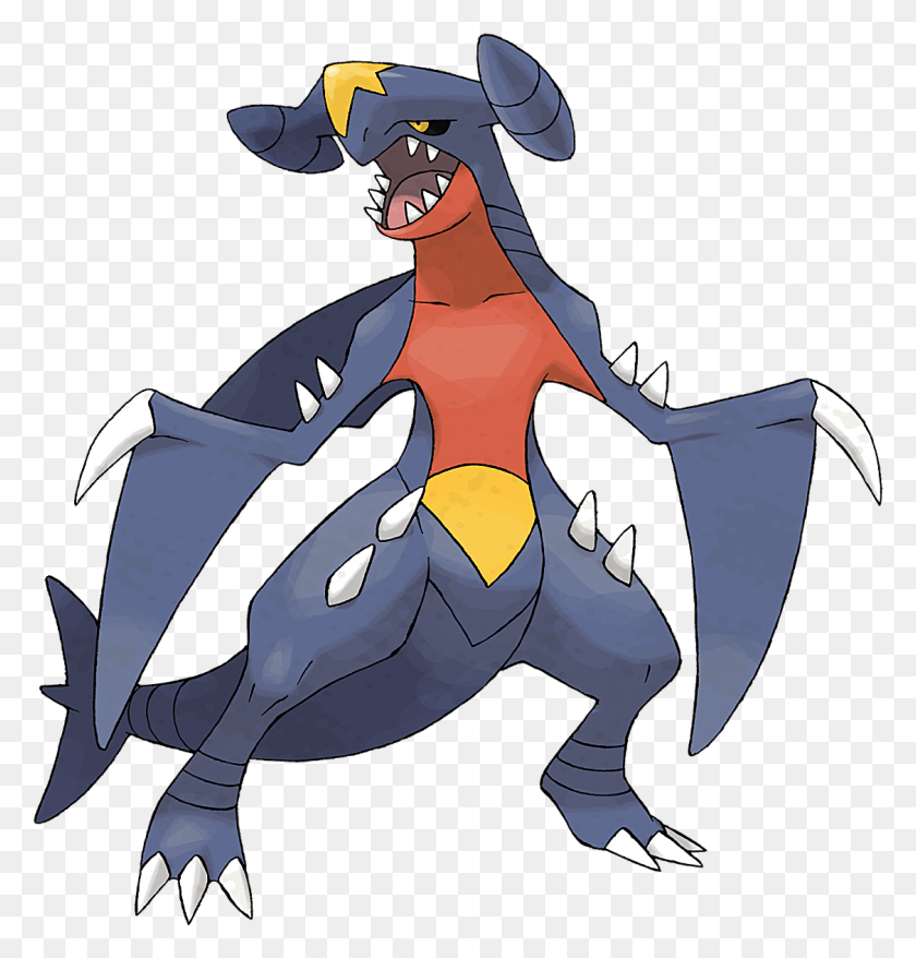 1126x1181 Garchomp Is Dark Blue With A Red Underbelly That Covers Pokemon Garchomp, Animal, Mammal, Panther HD PNG Download