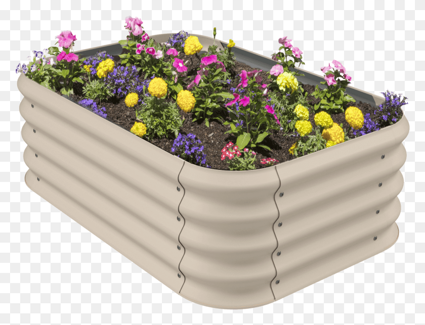 1386x1036 Garden Bed Hero Shot With Flowers Chrysanths, Potted Plant, Plant, Vase HD PNG Download