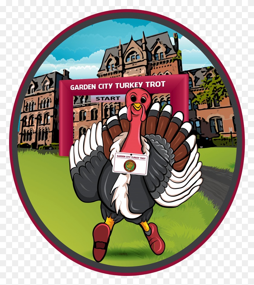 4773x5400 Garden City Turkey Trot Logo Cartoon HD PNG Download