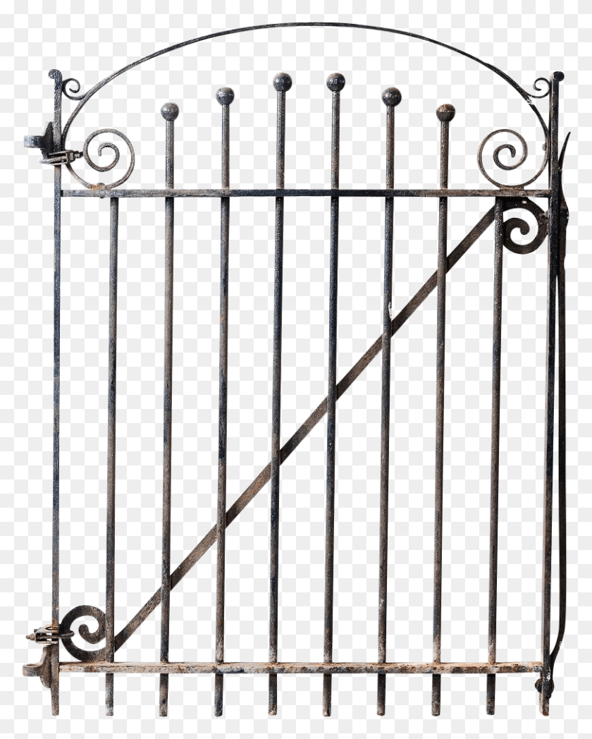 810x1026 Garden Gate Cast Iron C Gate, Railing, Grille HD PNG Download