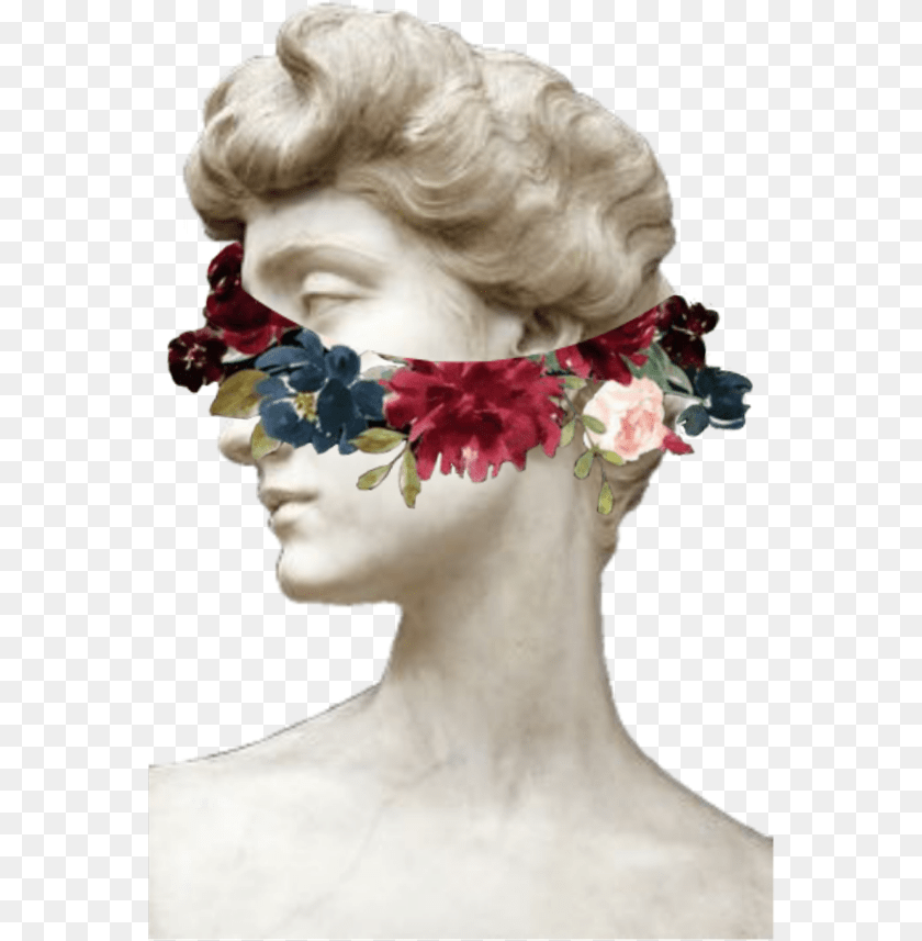 572x857 Garden Statue Edits Flowers Vaporwave Retrowave Artificial Flower, Accessories, Person, Head, Face Sticker PNG