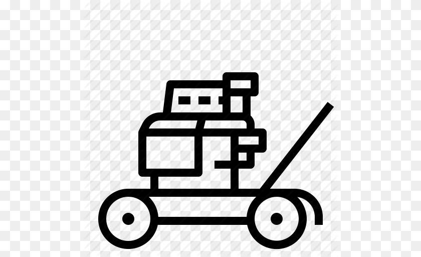 512x512 Gardening Grass Lawn Mower Icon, Plant, Carriage, Transportation, Vehicle PNG