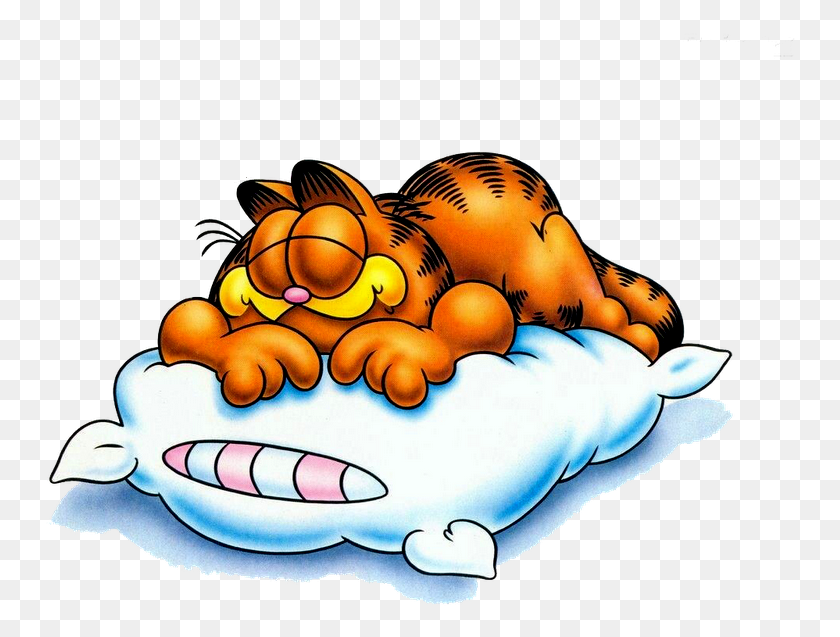 750x577 Garfield Dibujos Animados Durmiendo, Mamífero, Animal, Vida Marina Hd Png