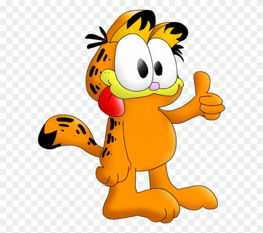 600x684 Garfield Funny Image Garfield En Dibujos Animados, Toy, Hand, Text Hd Png