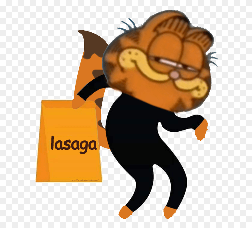616x700 Garfield Garfielf Lasaga Lasagna Meme Shitpost Hes Garfield Lasagna Meme, Animal, Mammal, Person HD PNG Download