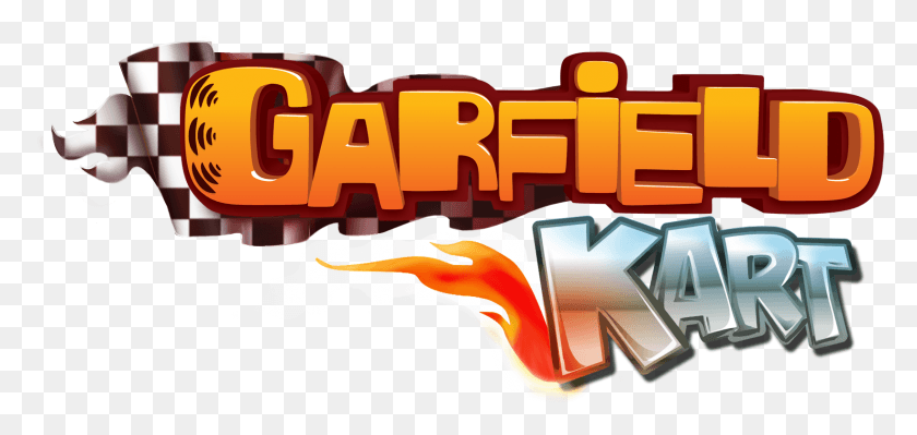 1637x713 Descargar Png Garfield Kart Garfield Kart Logo, Dinamita, Bomba, Arma Hd Png