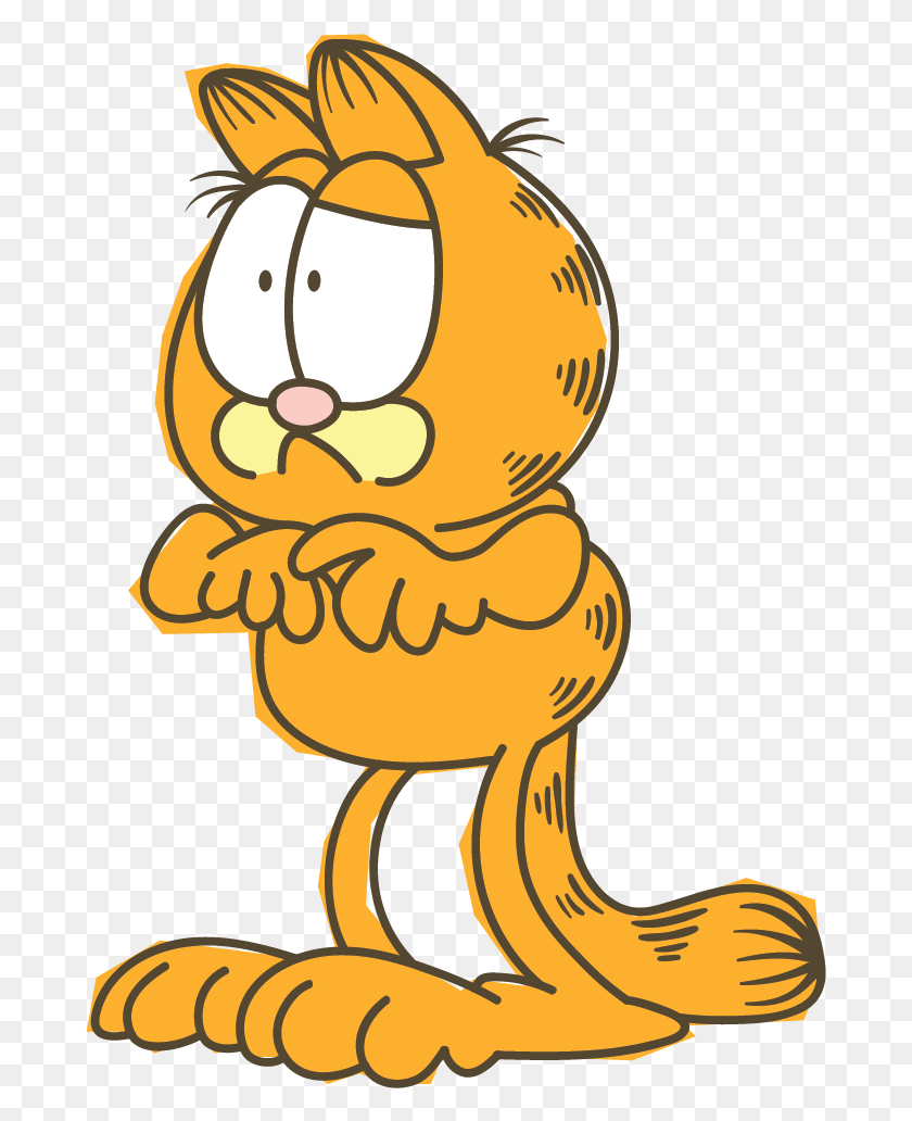 683x972 Garfield Line Messaging Sticker Confused Garfield, Nature, Outdoors, Plant Descargar Hd Png