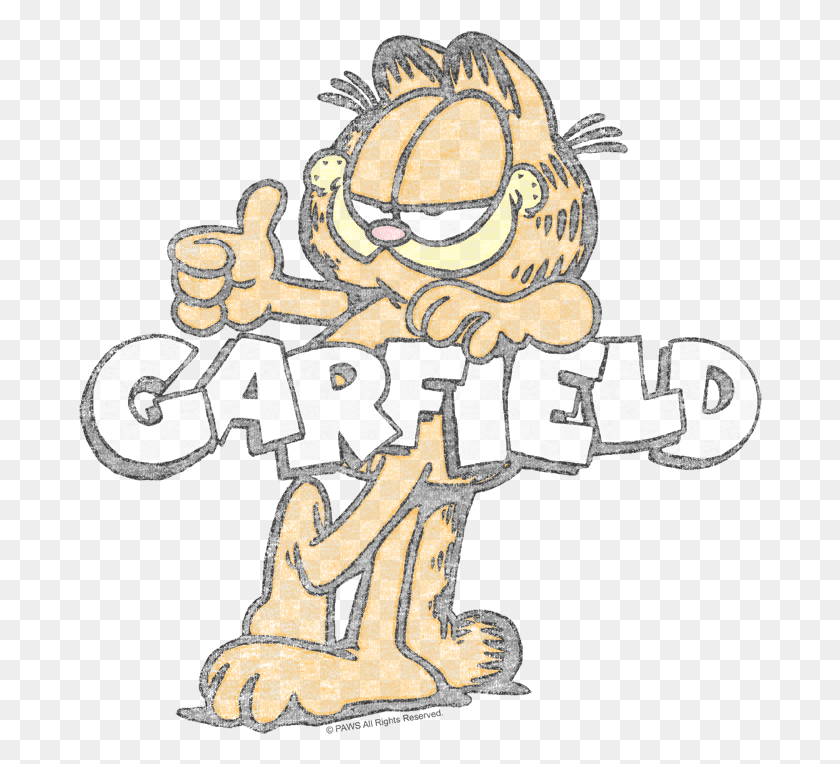 684x704 Descargar Png Garfield Retro Garf Men39S Ringer T Shirt Garfield Guitar Picks, Mano, Texto, Puño Hd Png