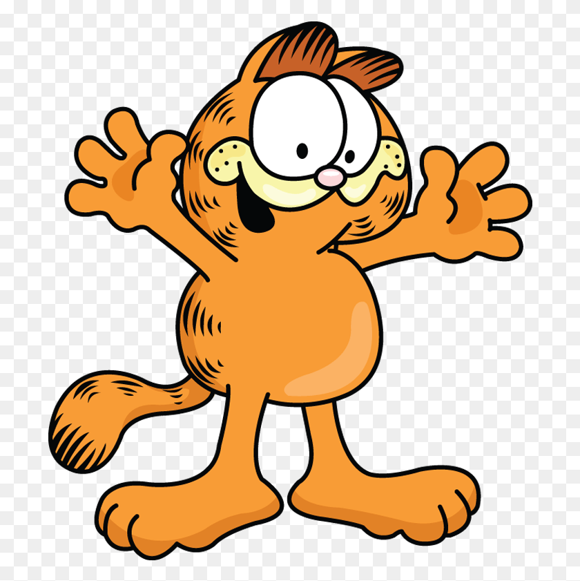 702x781 Garfield Transparent Background Draw Garfield, Animal, Bird, Person HD PNG Download