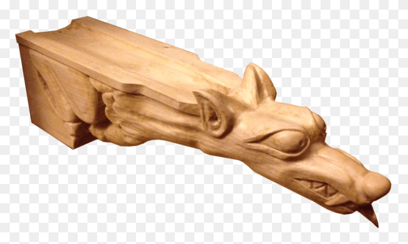 877x500 Gargoyle Carving, Wood, Statue, Sculpture HD PNG Download