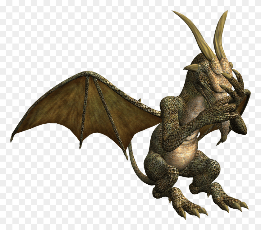 866x756 Gargoyle Green With Hands In Front Of Face Dragon, Lizard, Reptile, Animal HD PNG Download